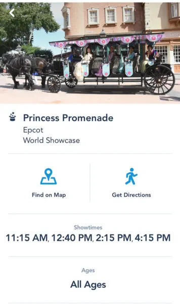 Princess Promenade Showtimes