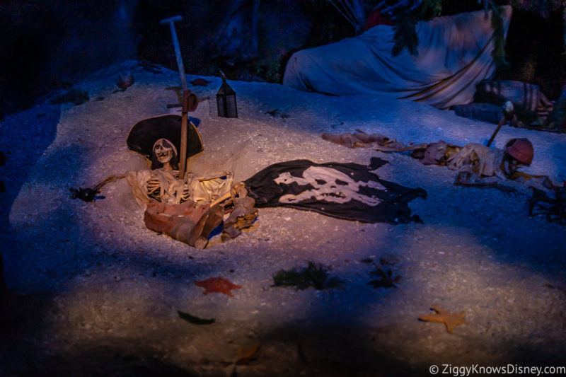 Pirates of the Caribbean ride skeleton scene