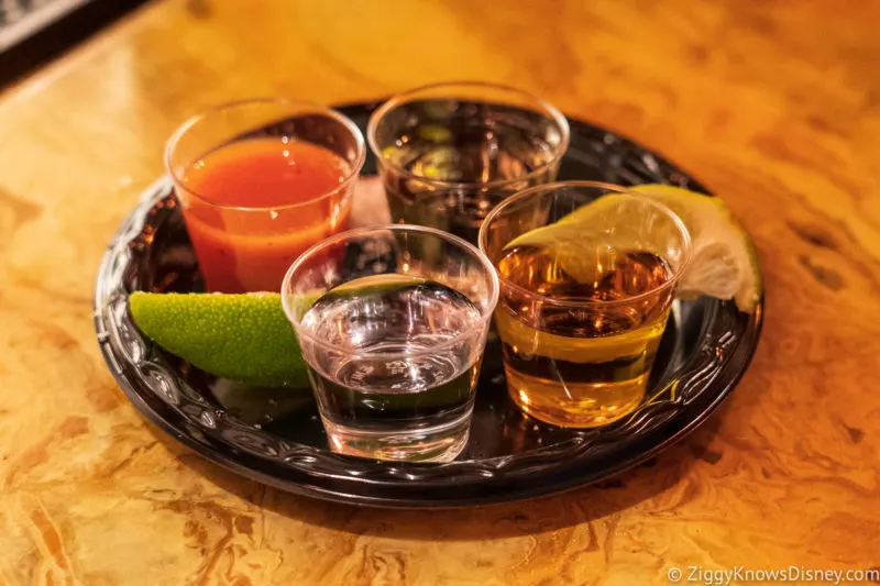 Shots of Tequila on a plate
