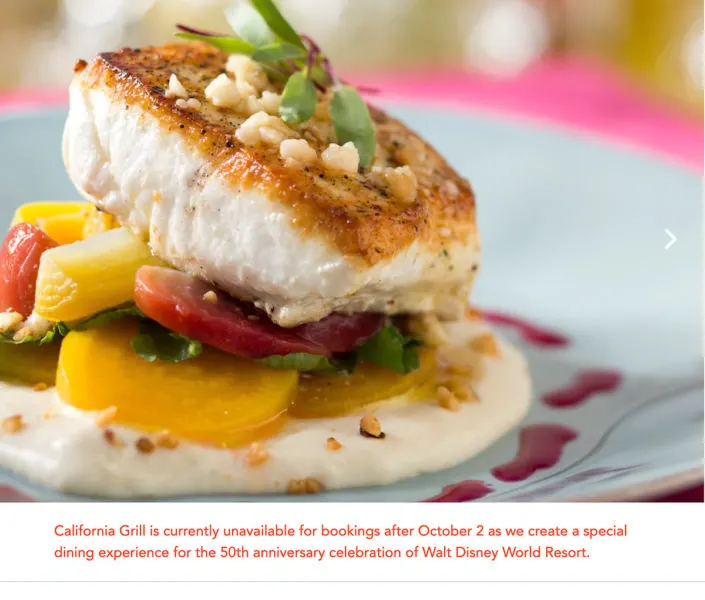 California Grill New Special Dining Experience