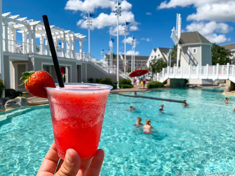 Drinking cocktails by the pool at Disney World