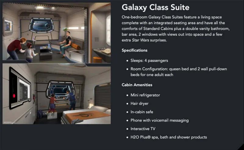 Star Wars: Galactic Starcruiser Rooms Galaxy Class Suite