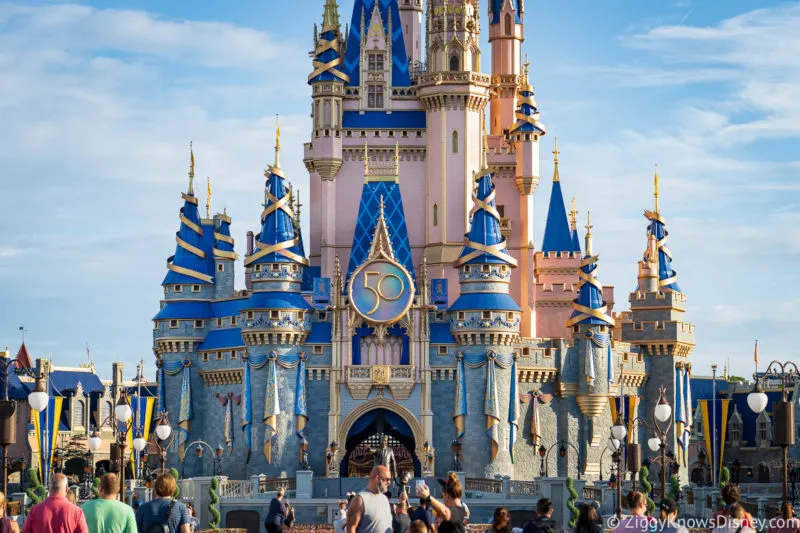 front of Cinderella Castle for 50th Anniversary