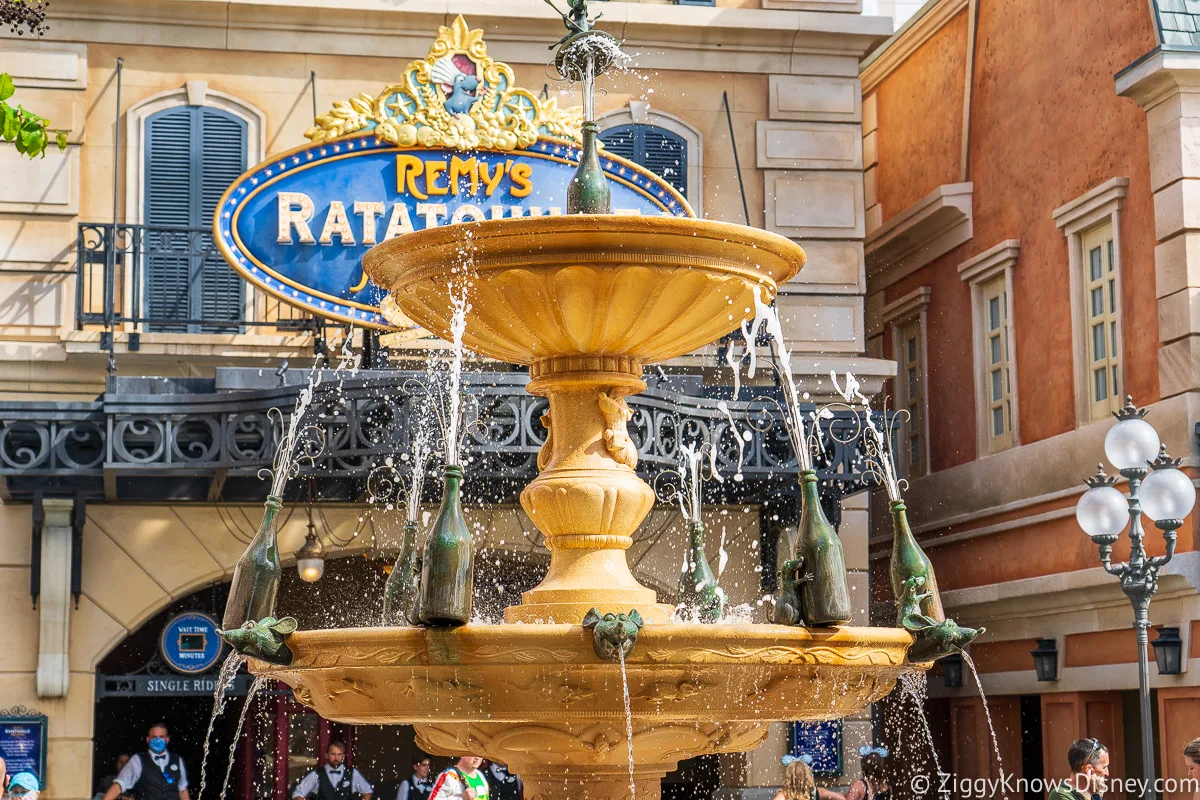 Remy Fountain at Ratatouille Adventure