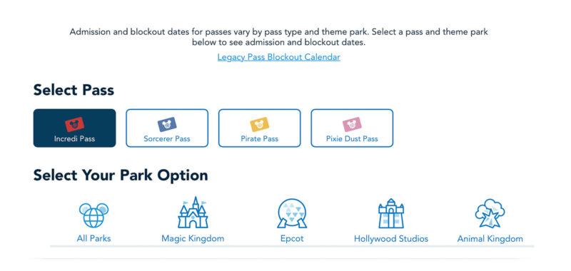 Disney World Annual Pass Blockout Calendar Select pass