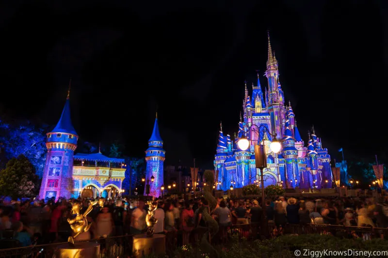 Cinderella Castle at night before Disney Enchantment