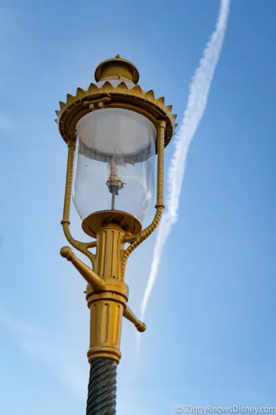 Golden lampposts Main Street USA