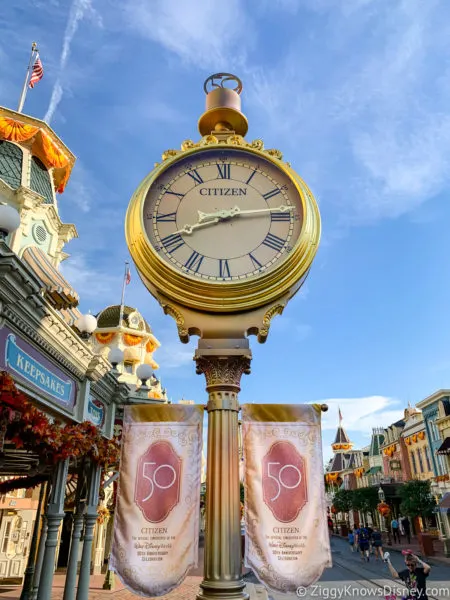 Gold Citizen Clock Main Street Magic Kingdom