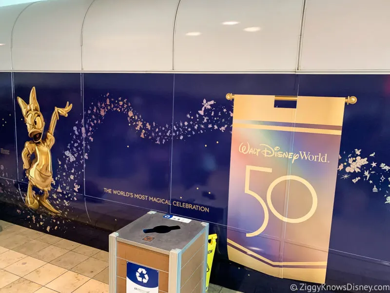 Disney 50th Anniversary decorations Orlando International Airport