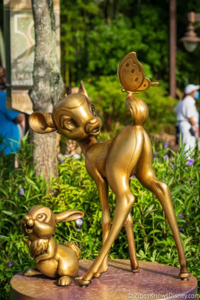 Bambi and Thumper 50th Anniversary Golden Statues