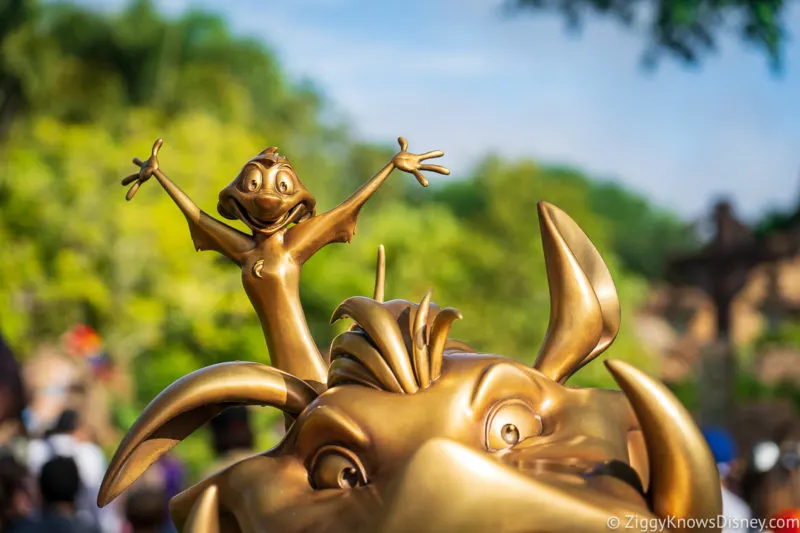 Timon Disney World 50th Anniversary Golden Statue