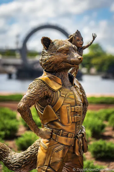 Rocket 50th Anniversary Golden Statues EPCOT