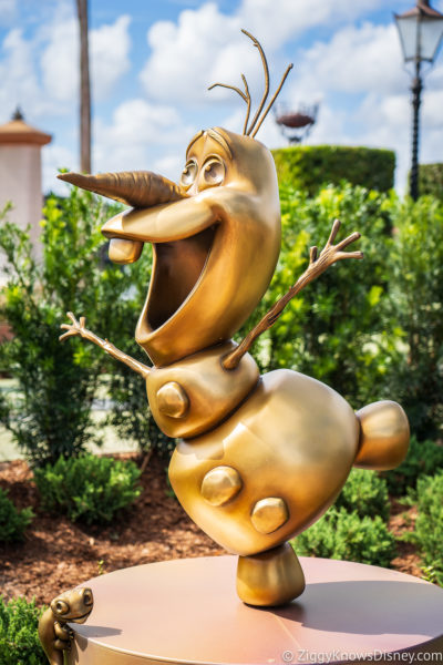 Olaf Disney World 50th Anniversary Golden Statue