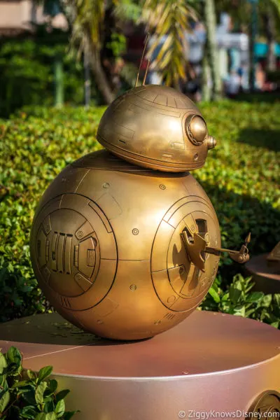 BB-8 Disney World 50th Anniversary Golden Statues Hollywood Studios