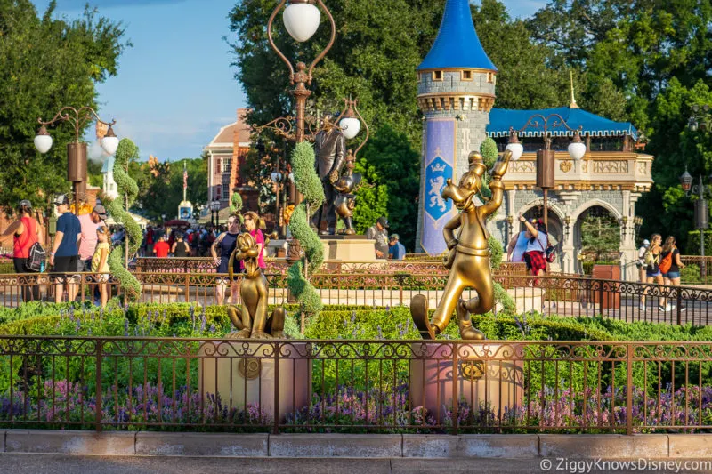 Disney World 50th Anniversary Golden Statues