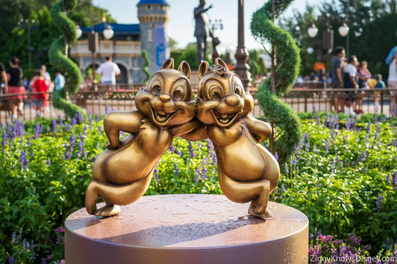 Chip and Dale 50th Anniversary Golden Statues