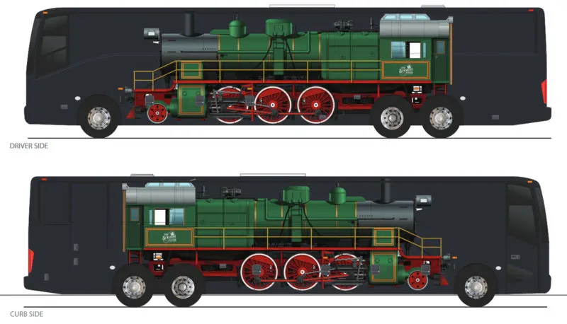 The Sunshine Flyer bus locomotive art