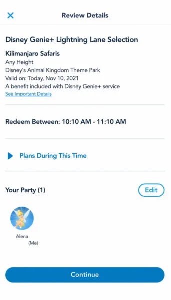 Disney Genie+ Lightning Lane Return Window