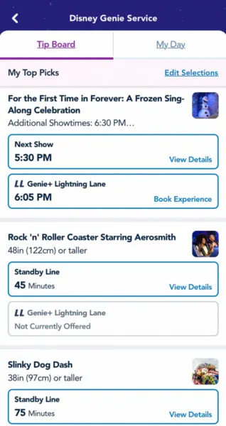 Disney Genie+ attraction sellout