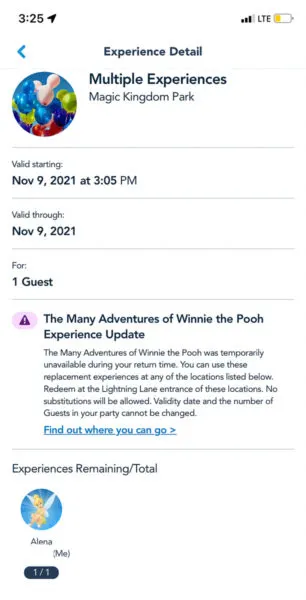 Multiple Experience pass Genie+ Disney World