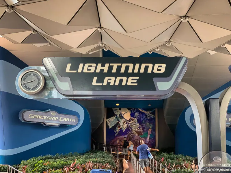 Genie+ Lightning Lane Entrance Spaceship Earth