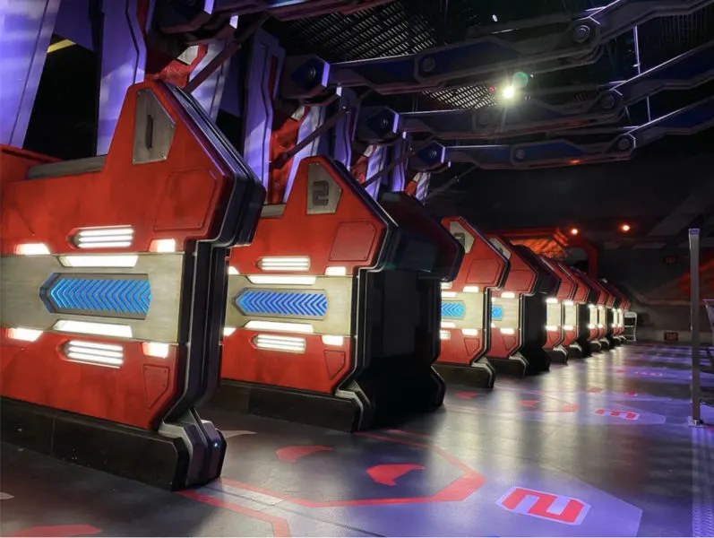 Guardians of the Galaxy: Cosmic Rewind Ride loading station
