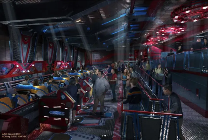 Concept art for Guardians of the Galaxy: Cosmic Rewind Loading Area
