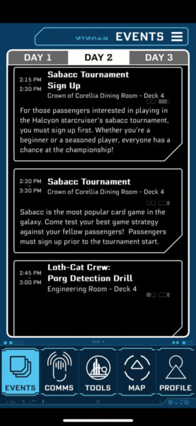 Star Wars: Galactic Starcruiser Events Day 2 Sabacc Tournament