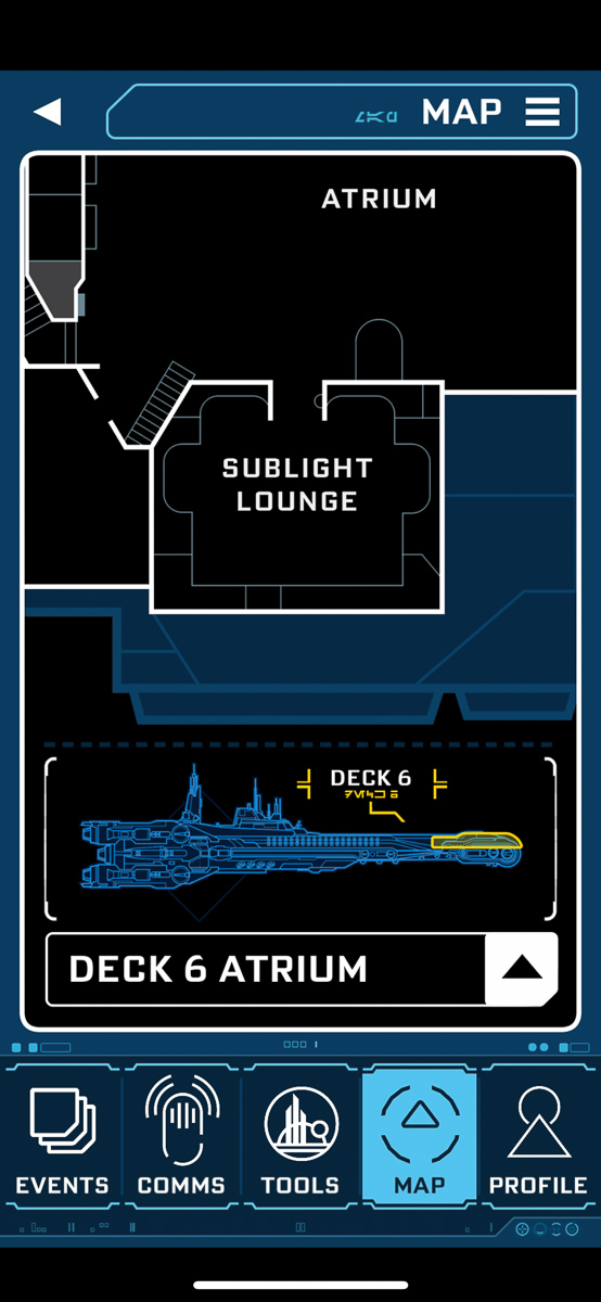 Star Wars: Galactic Starcruiser Map Sublight Lounge