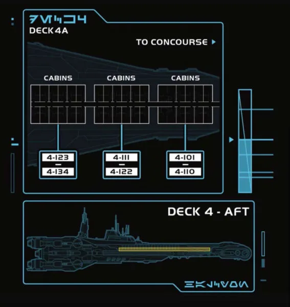 Star Wars: Galactic Starcruiser Map Deck 4 Cabins