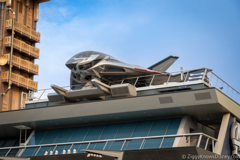 Quinjet on top of Avengers attraction building