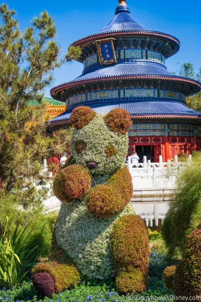 Panda Topiaries China Pavilion 2022 EPCOT Flower and Garden Festival