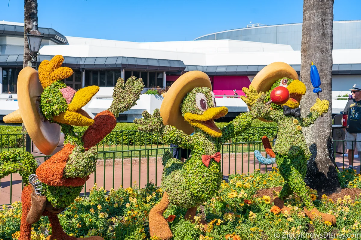 The Three Caballeros Topiaries 2022 EPCOT Flower and Garden Festival