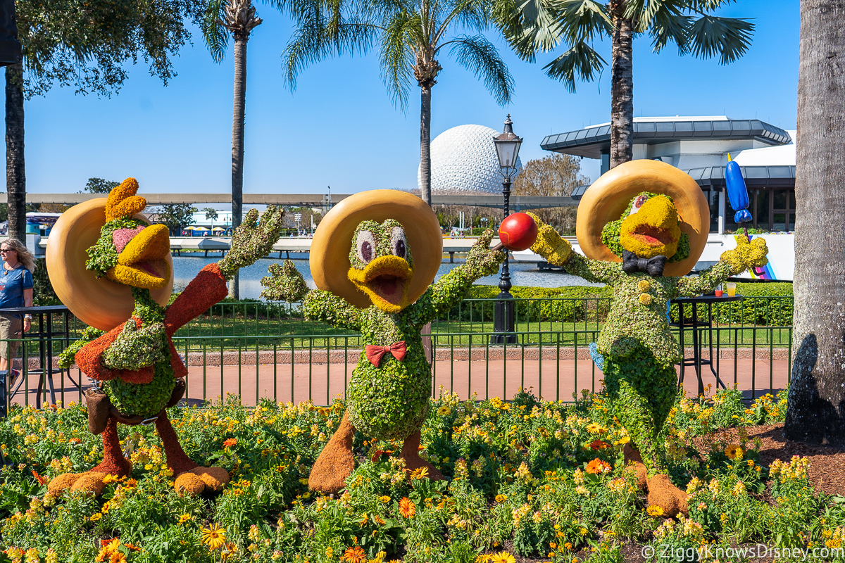 The Three Caballeros Topiaries 2022 EPCOT Flower and Garden Festival