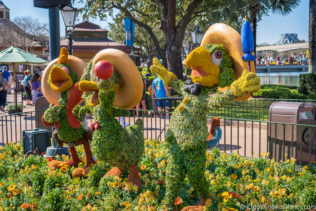 The Three Caballeros Topiaries 2022 EPCOT Flower and Garden Festival