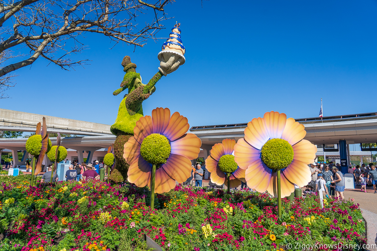 Back of Goofy and Flower Topiaries 2022 EPCOT Flower and Garden Festival