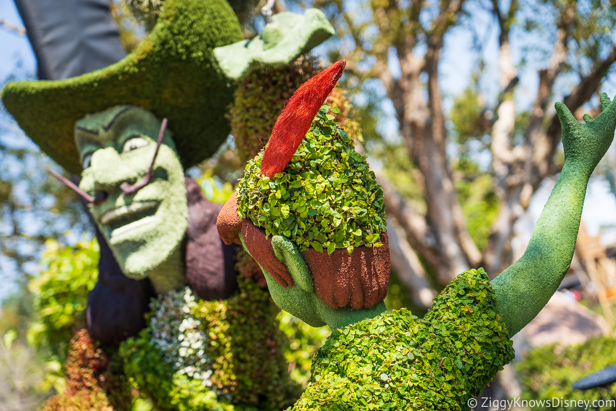 Peter Pan Captain Hook Topiaries 2022 EPCOT Flower and Garden Festival