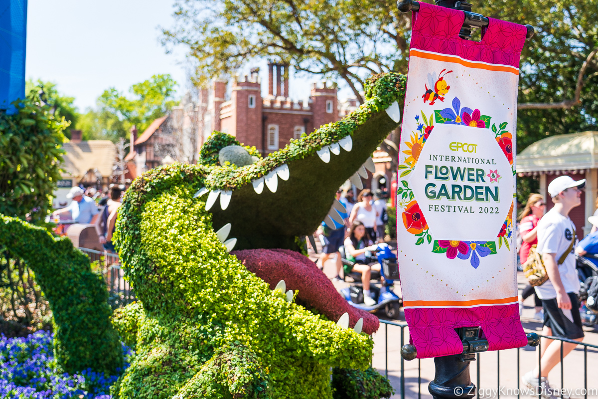 Tick Tock Croc Topiary 2022 EPCOT Flower and Garden Festival