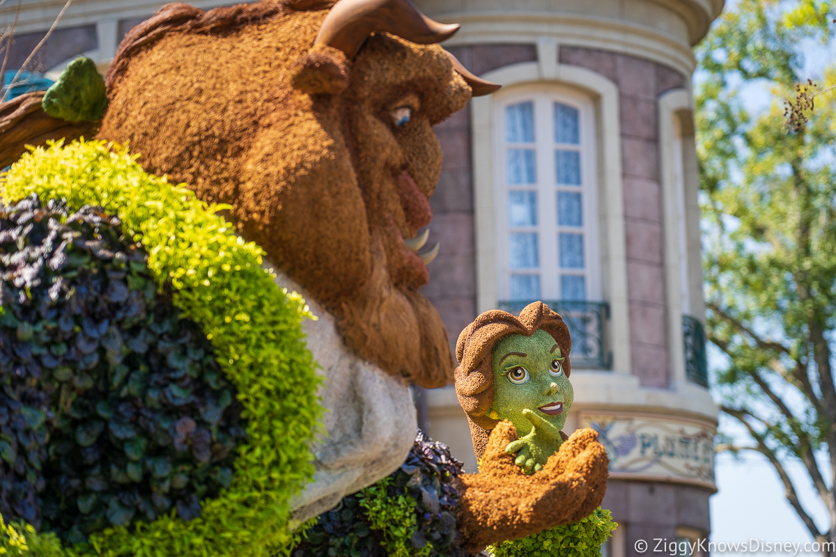 Belle and The Beast Topiaries 2022 EPCOT Flower and Garden Festival