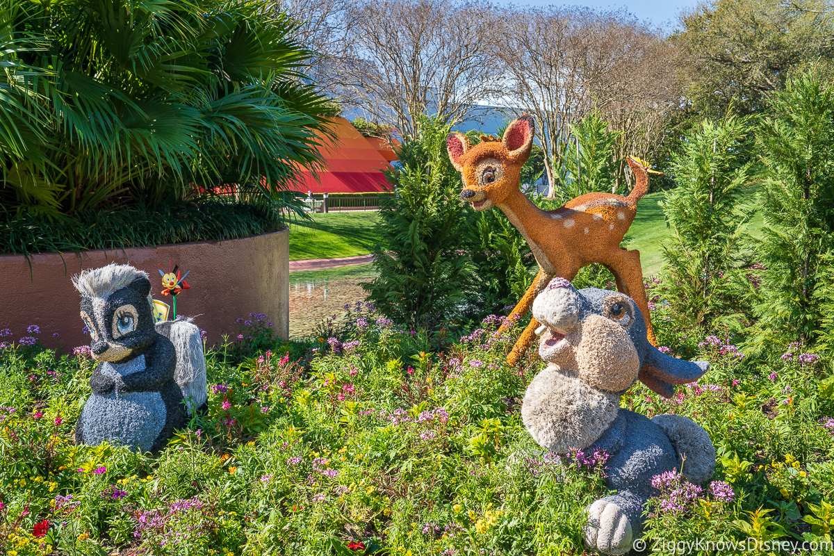 Bambi, Thumper, and Flower Topiaries