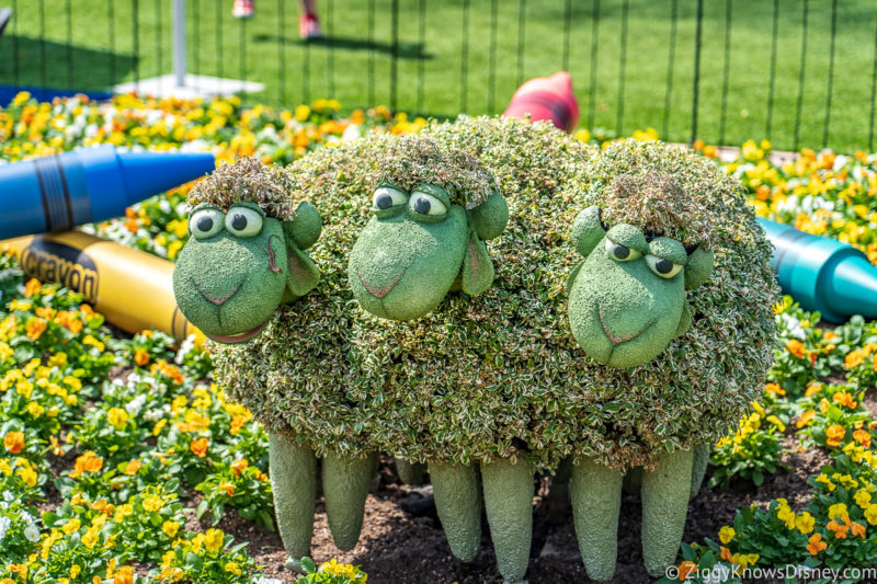 3 sheep Topiaries Epcot Flower and Garden Festival