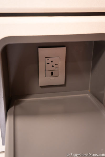 Nightstand and power outlet with USB
