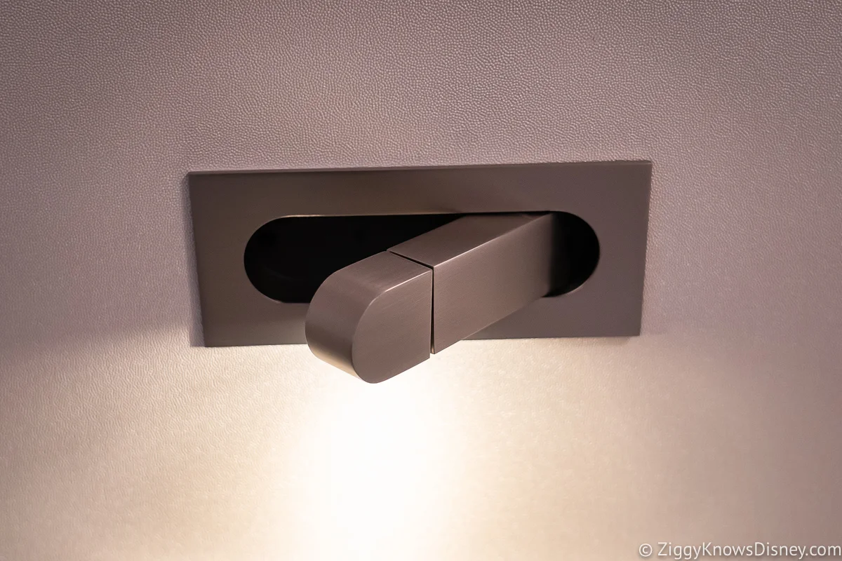 fold-out reading light in Star Wars Galactic Starcruiser Hotel Rooms