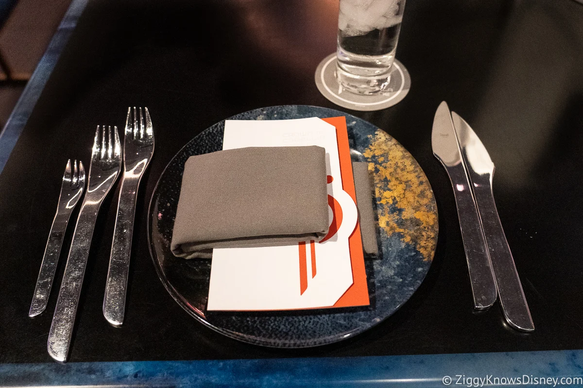 Place Setting during Dinner Day 2 Crown of Corellia Dining Room