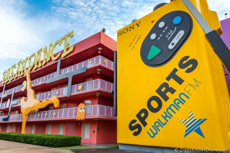 Disney's Pop Century Resort walkman outside