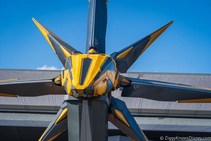 Close up of Nova Ship at entrance of Guardians of the Galaxy: Cosmic Rewind