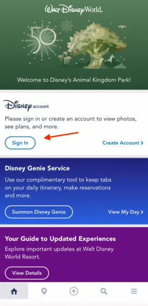 Log into My Disney Experience to Purchase Disney Genie Plus