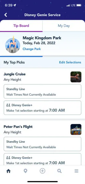 List of attractions Disney Genie Plus