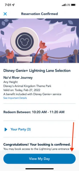 View My Day Disney Genie Plus