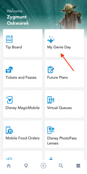 Clicking My Genie Day Disney Genie Plus